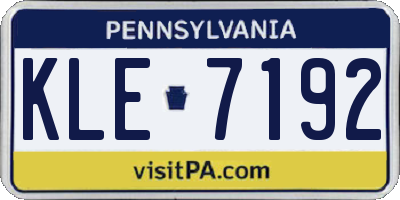 PA license plate KLE7192