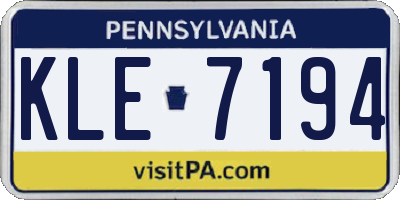 PA license plate KLE7194