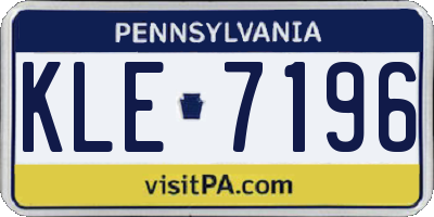 PA license plate KLE7196