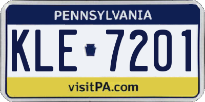 PA license plate KLE7201