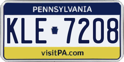 PA license plate KLE7208