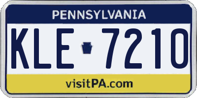 PA license plate KLE7210