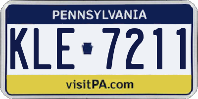 PA license plate KLE7211