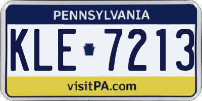 PA license plate KLE7213