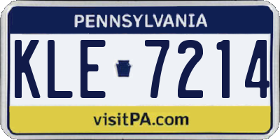 PA license plate KLE7214