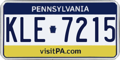 PA license plate KLE7215