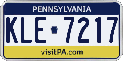 PA license plate KLE7217