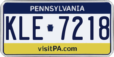 PA license plate KLE7218