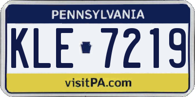 PA license plate KLE7219