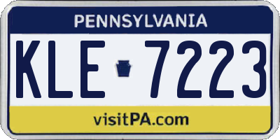 PA license plate KLE7223