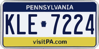 PA license plate KLE7224