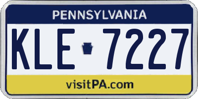 PA license plate KLE7227