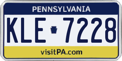 PA license plate KLE7228
