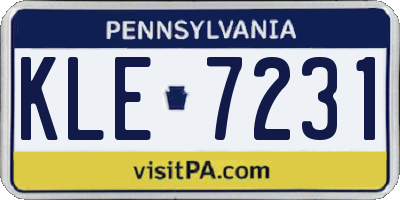 PA license plate KLE7231