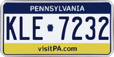 PA license plate KLE7232