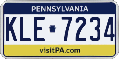 PA license plate KLE7234