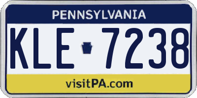 PA license plate KLE7238