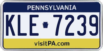PA license plate KLE7239