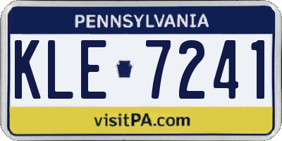 PA license plate KLE7241