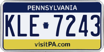 PA license plate KLE7243