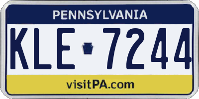 PA license plate KLE7244