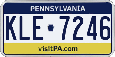 PA license plate KLE7246