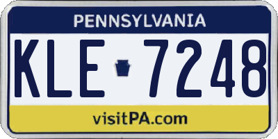 PA license plate KLE7248