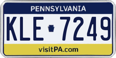 PA license plate KLE7249