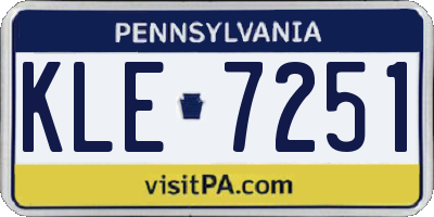 PA license plate KLE7251