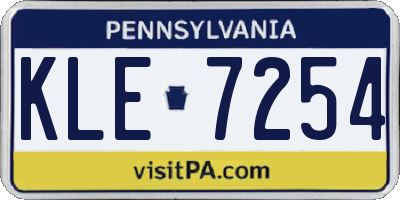 PA license plate KLE7254