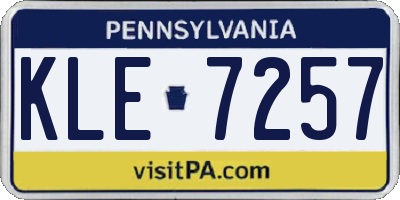 PA license plate KLE7257