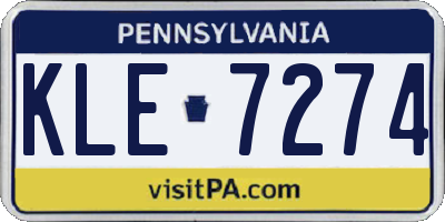 PA license plate KLE7274