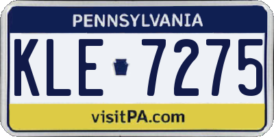 PA license plate KLE7275