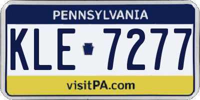 PA license plate KLE7277