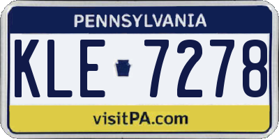 PA license plate KLE7278