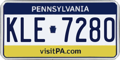 PA license plate KLE7280