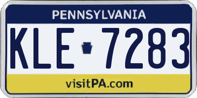 PA license plate KLE7283