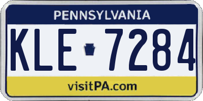 PA license plate KLE7284