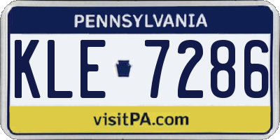 PA license plate KLE7286