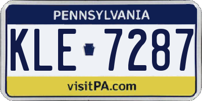 PA license plate KLE7287