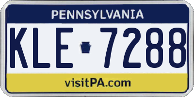 PA license plate KLE7288