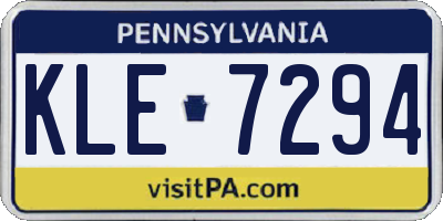 PA license plate KLE7294