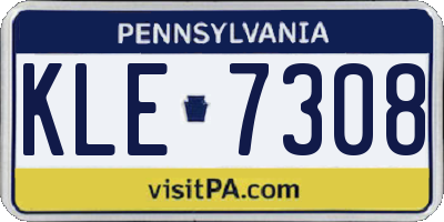 PA license plate KLE7308