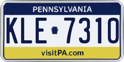 PA license plate KLE7310