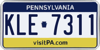 PA license plate KLE7311