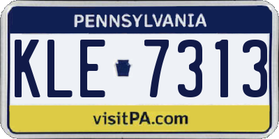 PA license plate KLE7313