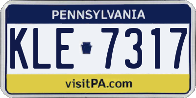 PA license plate KLE7317