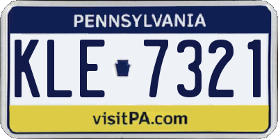 PA license plate KLE7321