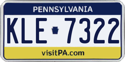 PA license plate KLE7322