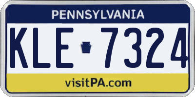 PA license plate KLE7324